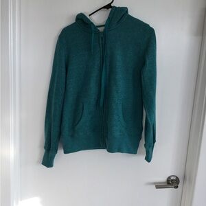 Faded Glory Plush Sherpa Jacket in Teal and White